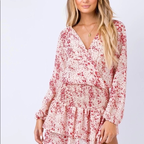 Pink and Red Floral Dress - Picture 1 of 5